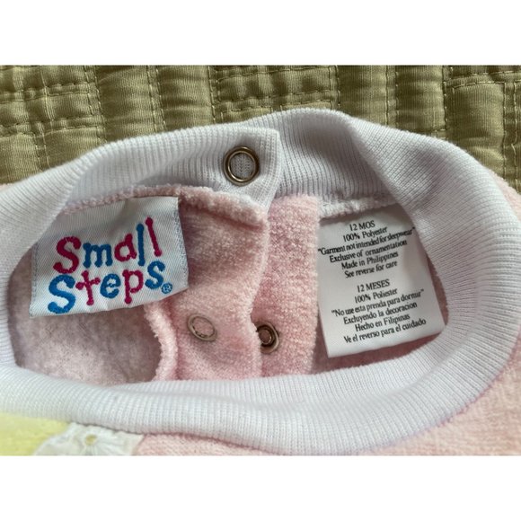 Vtg 12M Small Steps Pastel Color Block Applique Sweatshirt and Sweatpants Set - Picture 9 of 10